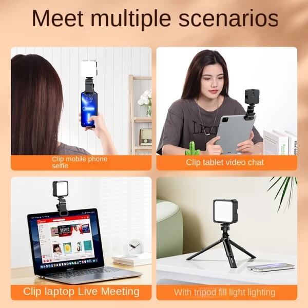 Portable Rechargeable Led Selfie Video Light For Photography, Live Streaming, Mobile Camera