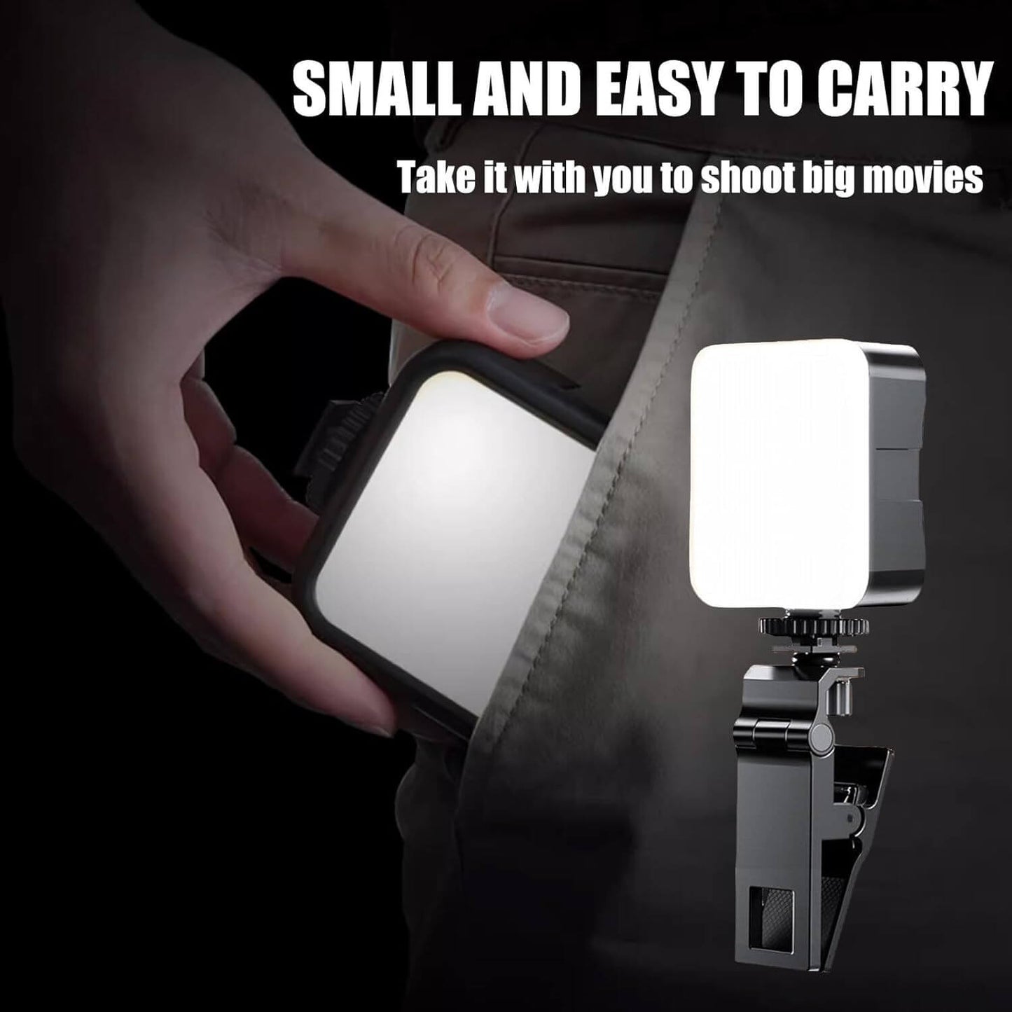 Portable Rechargeable Led Selfie Video Light For Photography, Live Streaming, Mobile Camera