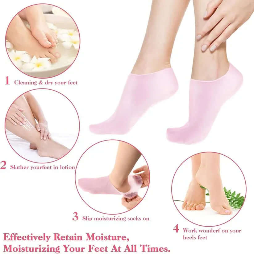 1 Pair Silicone Socks Moisturizing Gel Heel