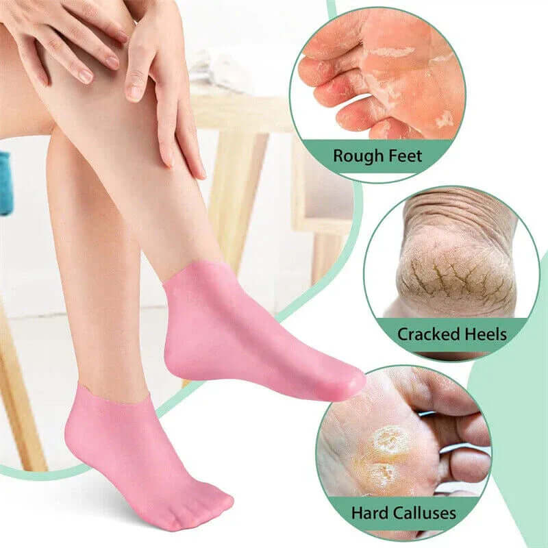1 Pair Silicone Socks Moisturizing Gel Heel