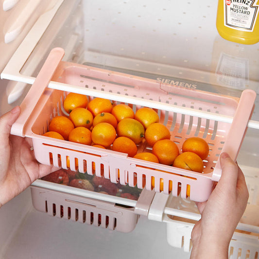 (Pack of 3 ) Popular Retractable Drawer Organizer Refrigerator Storage Shelf Fruit Egg Food Multifunction Reusable Food Containers